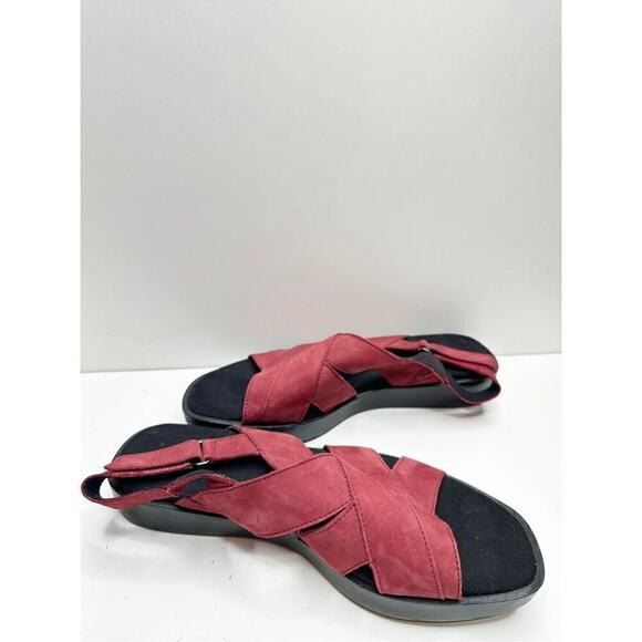 Munro Sandals Size 8 Red Slingback Open Toe Micah Comfort Shoes - Picture 7 of 10